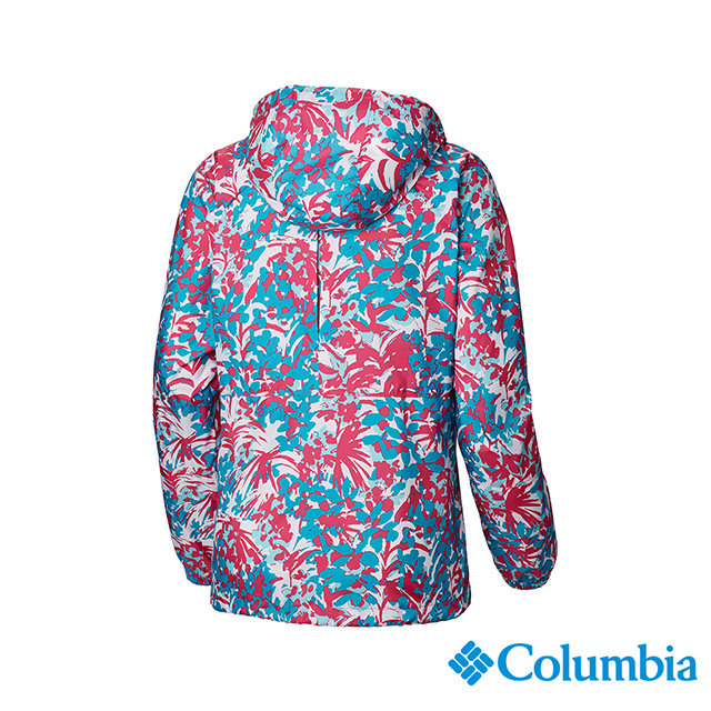 Columbia 哥倫比亞 女款-防潑水風衣-桃紅印花 UKR30130FR