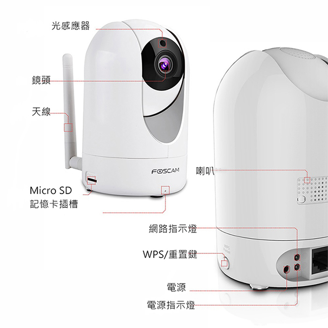 Foscam R2 FHD 可旋轉 網路攝影機