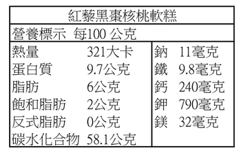 車庫食品 紅藜黑棗核桃軟糕(160g/包，共兩包)