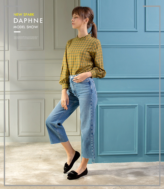 達芙妮DAPHNE 平底鞋-軟毛絨布金屬別飾平底鞋-黑