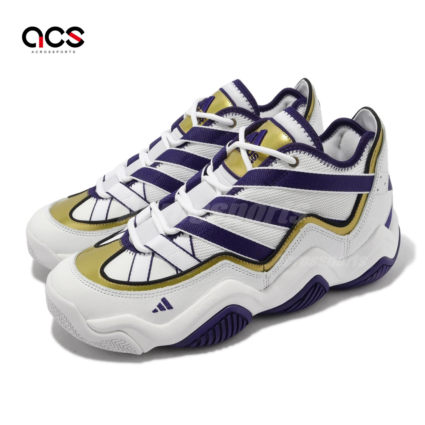 adidas 籃球鞋Top Ten 2010 男鞋白紫金皮革Kobe 湖人Lakers 愛迪達 