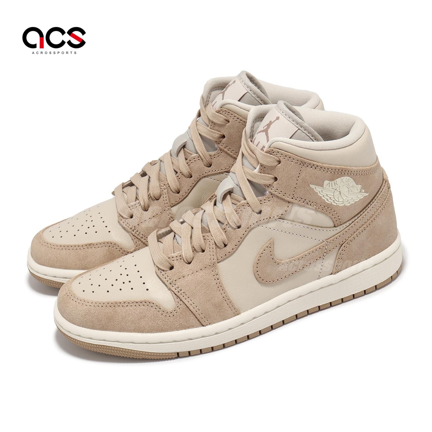 Nike 休閒鞋Wmns Air Jordan 1 Mid SE 女鞋男鞋粉駝色AJ1 FJ3448-200