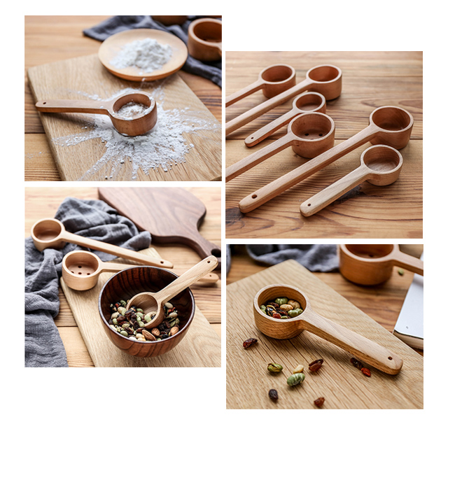 Homely Zakka 木趣食光自然深型木質湯匙咖啡豆勺-小(14.7cm)