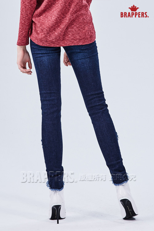BRAPPERS 女款 新美腳ROYAL系列-彈性褲口造型九分褲-藍