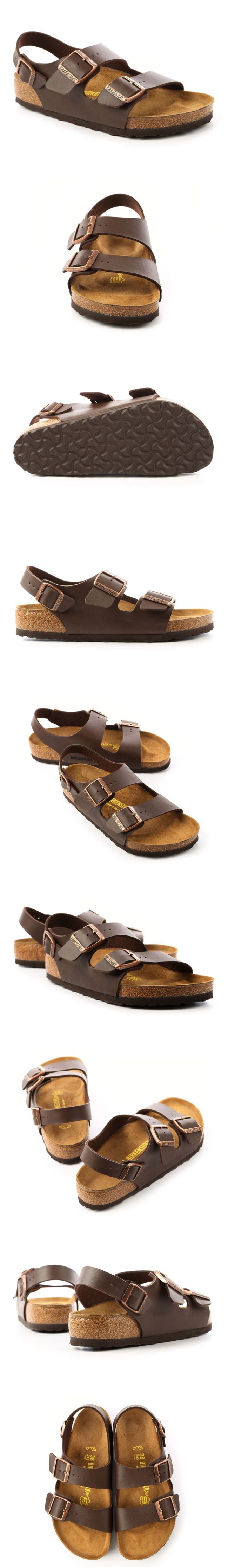 勃肯BIRKENSTOCK 034701。MILANO米蘭 繫踝二條拖鞋(咖啡色)