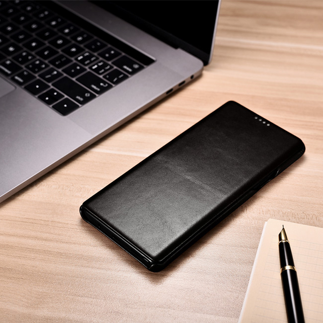 ICARER 復古曲風 Samsung Note 9 (6.4吋)手工真皮皮套
