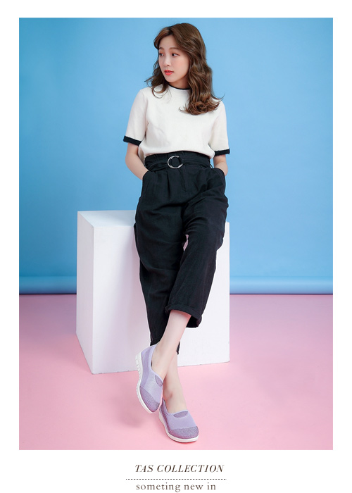 TAS水鑽拼接透氣網布懶人休閒鞋-神秘紫