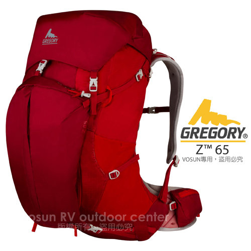 GREGORY 新款 Z65 專業健行登山背包(M/65L)_火花紅