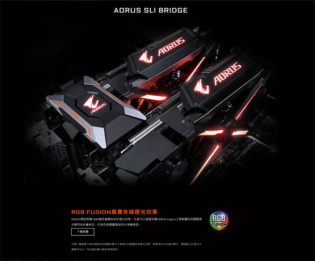 技嘉 AORUS SLI HB bridge RGB (2 slot spacing)