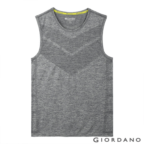 GIORDANO 男裝G-MOTION Coolmax無縫運動背心-01 雪花深灰