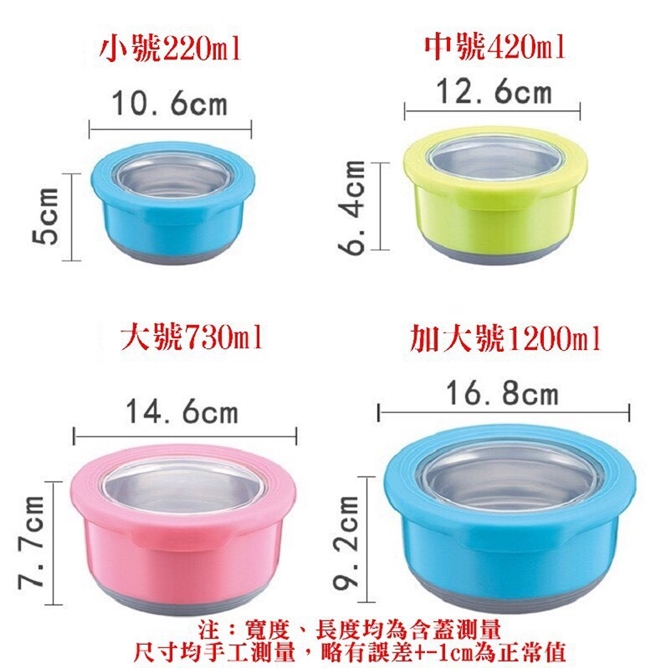 粉彩系 304不銹鋼多用碗 220ml 【小款】(3入組)