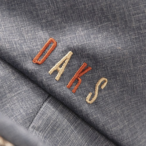 DAKS 日本製抗UV科技纖維格紋滾邊刺繡字母LOGO造型帽(丹寧藍)