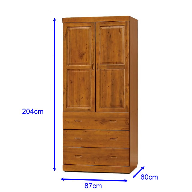 MUNA玉桂實木3X7尺衣櫥87X60X204cm