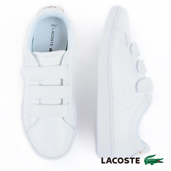 LACOSTE 女用真皮休閒鞋-白