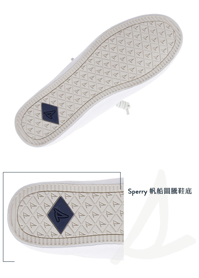 SPERRY 粉彩潮流時尚牛皮休閒鞋(女)-白