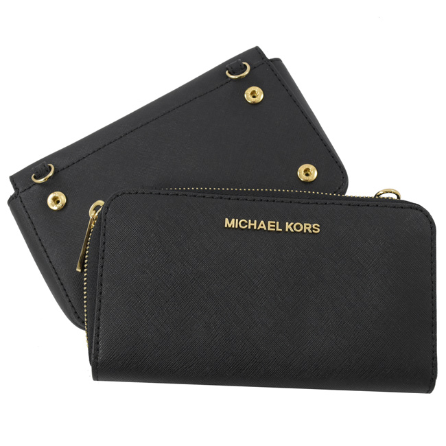 MICHAEL KORS TINA2in1可拆組附長夾斜背包(黑)