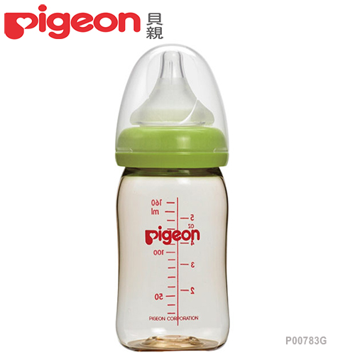 【任選】日本《Pigeon 貝親》母乳實感PPSU寬口奶瓶-綠【160ml】
