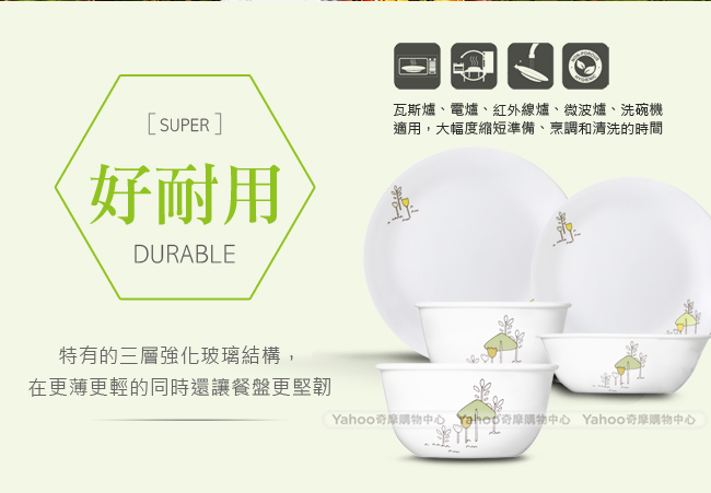 美國康寧CORELLE 童話森林餐盤3+2件組