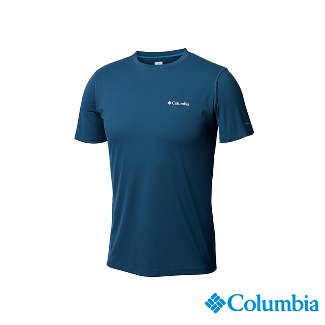 Columbia哥倫比亞 男款-UPF30快排涼感短袖上衣-深藍UAM60840NY