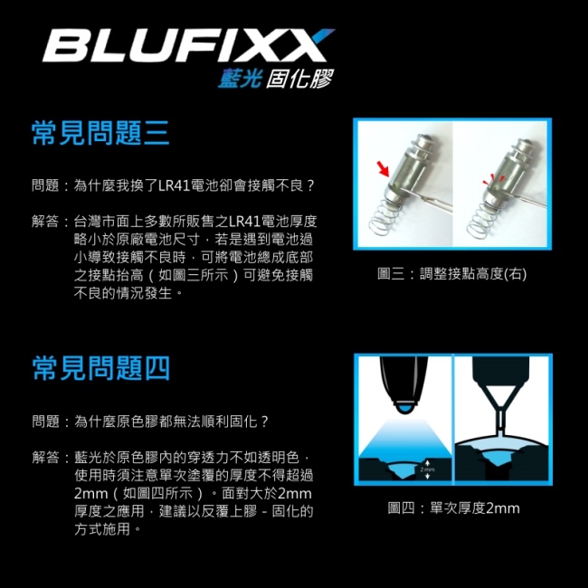 德國BLUFIXX藍光固化膠(附光筆)- 硬質型透明色 德國製