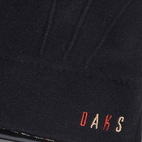 DAKS 日本製科技纖維格紋滾邊彩色刺繡字母LOGO手套(黑)