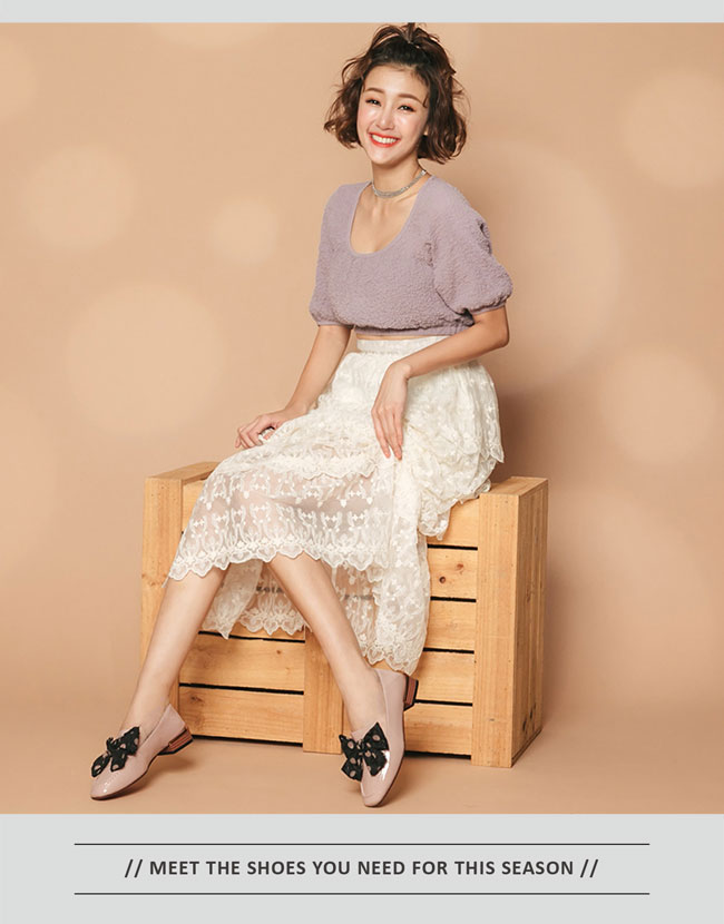 BESO 輕漾甜心 點點蝴蝶結2way樂福鞋~粉