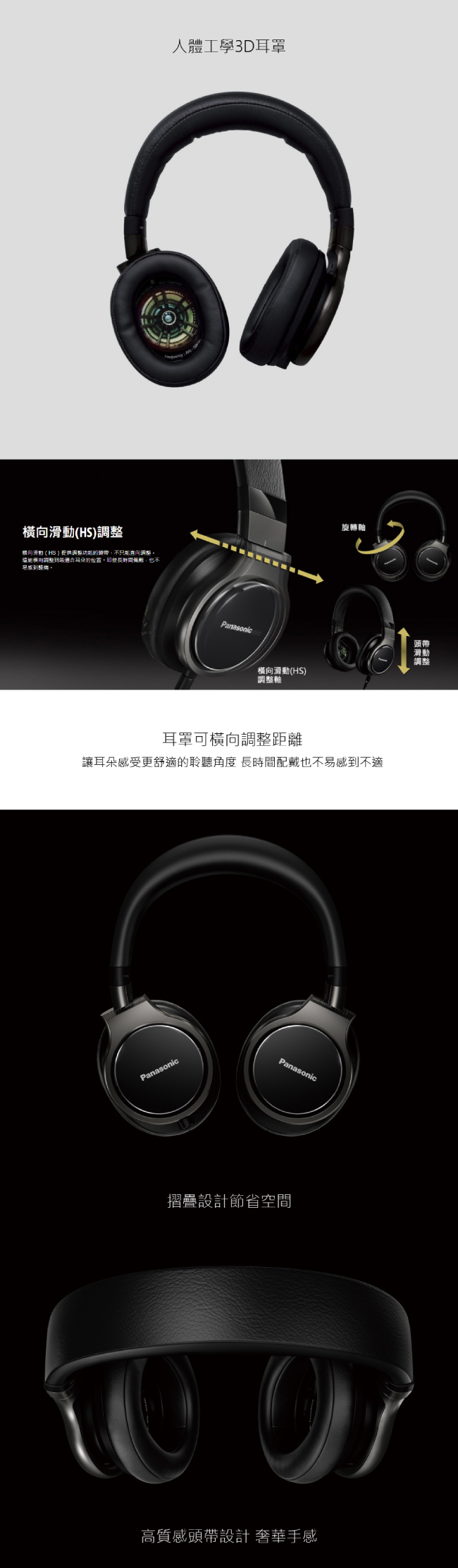Panasonic 國際牌高解析可換線耳罩式耳機(RP-HD10)
