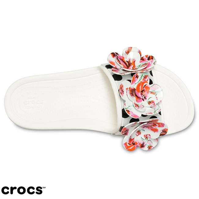 Crocs 卡駱馳 (女鞋) 永恆系列思瓏玫瑰涼拖 205256-100