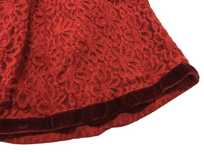 Annys氣場紅高級訂製蕾絲公主袖緞質領洋裝*6243紅