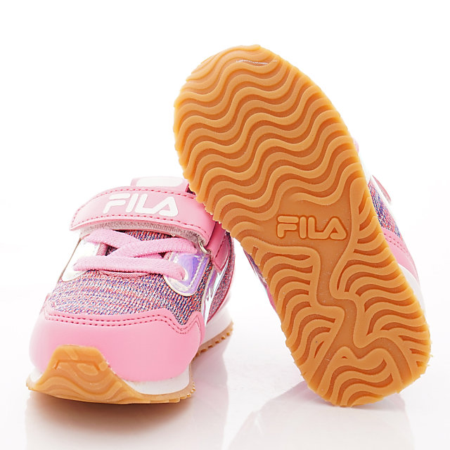 FILA頂級童鞋 針織止滑運動款 FO51T-591粉(中小童段)