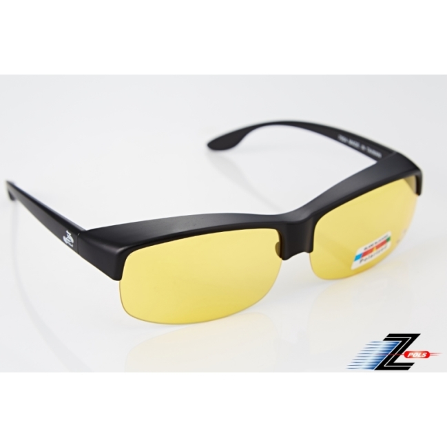 【Z-POLS】半框包覆式 抗UV400 Polarized寶麗來夜用偏光眼鏡