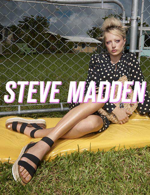 STEVE MADDEN-KNIGHT波西米亞草編楔型涼鞋-金色