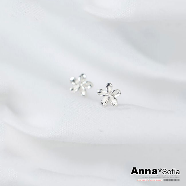 【2件399】AnnaSofia 銀爍雞蛋花 925銀針耳針耳環(銀系)