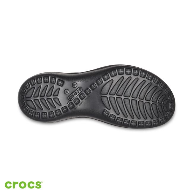 Crocs 卡駱馳 (女鞋) 卡沛兒亮面坡跟人字拖 205782-060