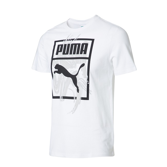 PUMA-男性流行系列Logo Box短袖T恤-白色-亞規