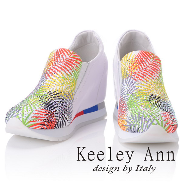 Keeley Ann 異國情懷~魅力四射內增高真皮休閒鞋(白色-Ann)