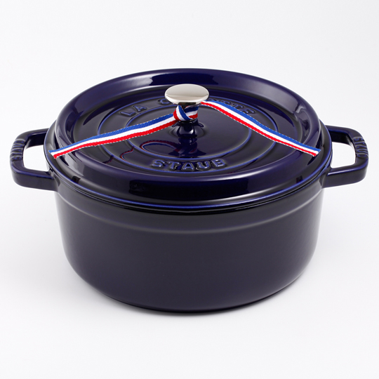 Staub 圓形琺瑯鑄鐵鍋 22cm 2.6L 深藍色