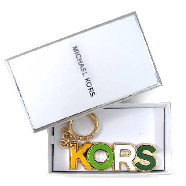 MICHAEL KORS Charms Resin品牌字母鎖圈吊飾(綠色、含禮盒)