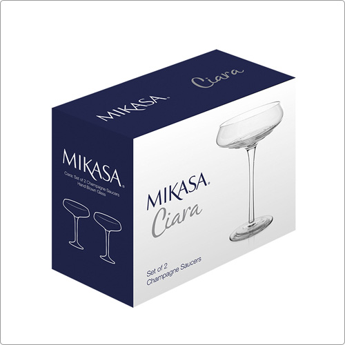 CreativeTops Mikasa漣漪淺碟香檳杯2入(265ml)