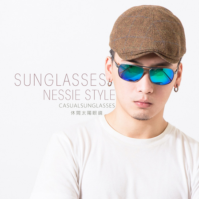 Nessie尼斯眼鏡 經典休閒偏光太陽眼鏡 飛官灰藍