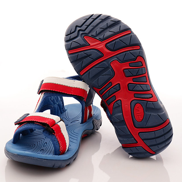 FILA頂級童鞋 織帶運動涼鞋款 FO31R-231藍紅(中大童段)C