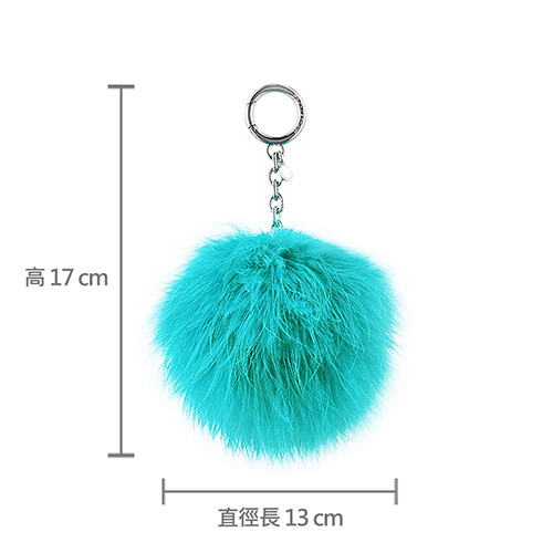 MICHAEL KORS CHARMS FUR POM POM毛球吊飾金屬鑰匙圈(土耳其藍