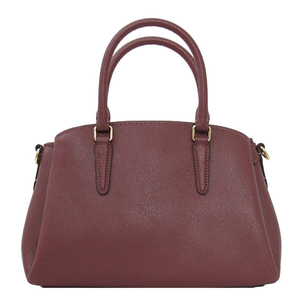 COACH 十字紋皮革 / Sage Carryall 手提兩用包(小款/莓酒紅)