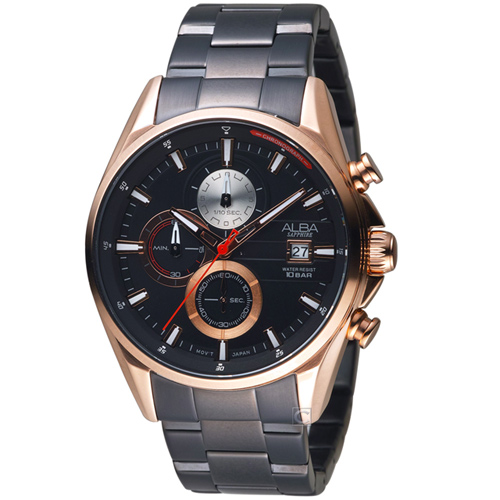 ALBA雅柏時尚潮流計時腕錶(AM3598X1 VD57-X136K)-玫瑰金