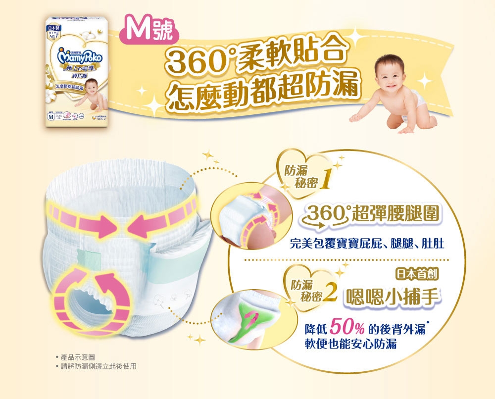 滿意寶寶 - 極上呵護輕巧褲M 92片/箱