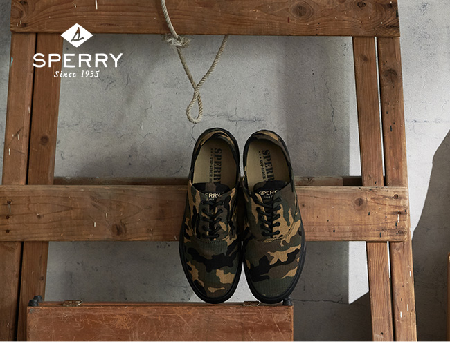 SPERRY 迷彩魅力輕量帆布鞋(男)-迷彩綠