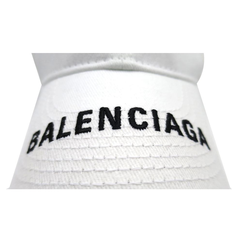 BALENCIAGA 品牌字母刺繡LOGO白色鴨舌帽