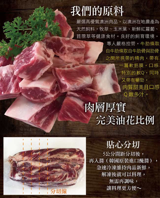 約克街肉鋪 道地韓式醬燒牛肋3包(220G±10%/包）