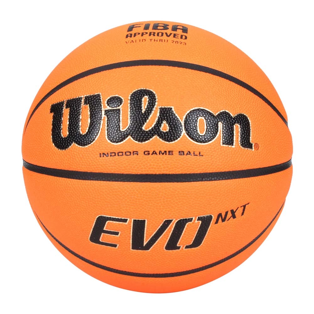 WILSON FIBA EVO NXT 合成皮籃球#7-室內外7號球威爾森WTB0965XB 橘黑金