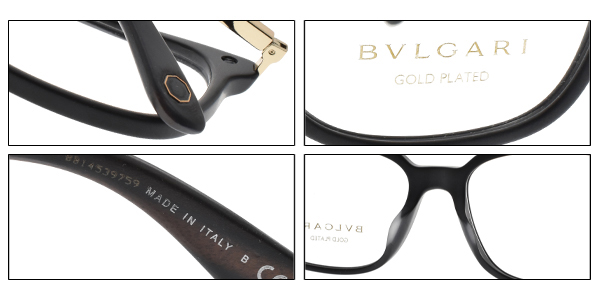 BVLGARI 眼鏡 浪漫經典大框/黑-金#BG3034KF 5313